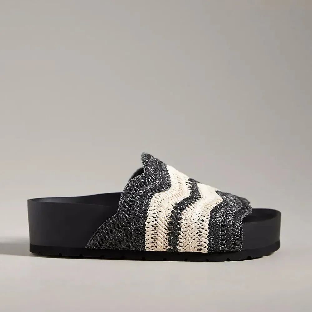 Anthropologie Silent D Platform Raffia Sandals NWT